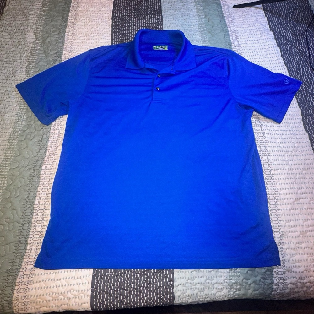 Pro Tour CoolPlay‎ Mens XL Royal Blue Golf Polo Shirt Short Sleeve Performance